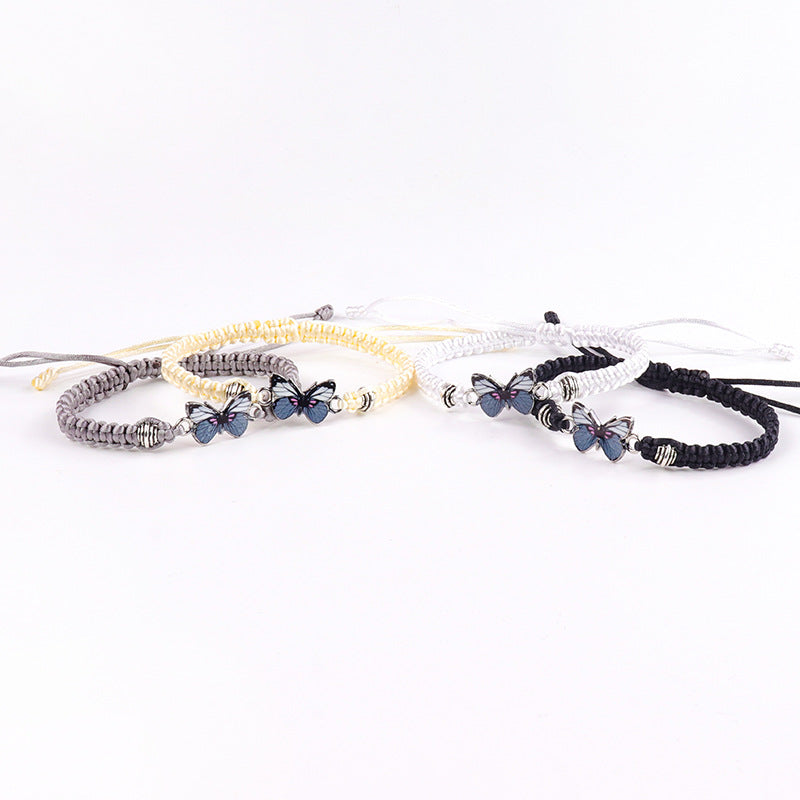 Wholesale Butterfly Pendant Hand Woven Bracelet